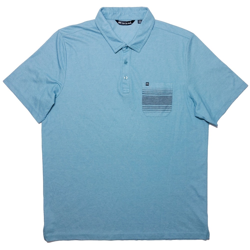 TRAVIS MATHEW Short Sleeve‎ Polo Shirt Turquoise Blue Green XXL 2XL